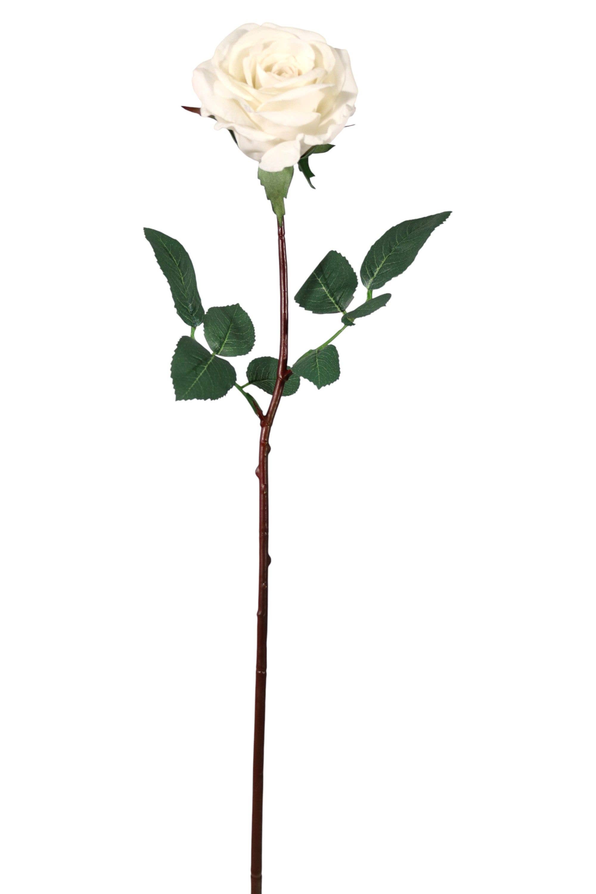 Larksilk - Wholesale Artificial flowers - 27" Real Touch Candle White Rose Artificial Flower1