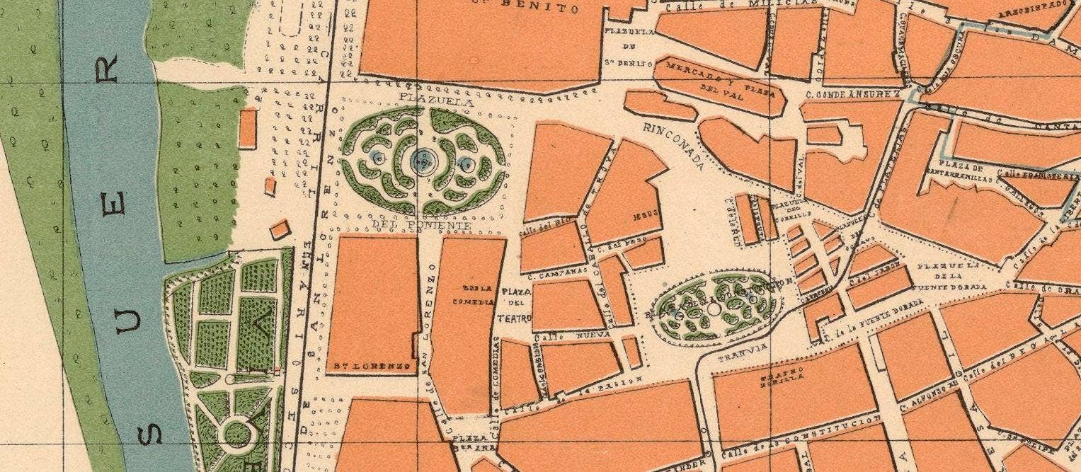 OldCityPrints - Old Maps and Posters - Wholesale Map - Old Map of Valladolid 1906 Spain Espana Mapa de Valladolid | Vintage Map Wall Art Print1