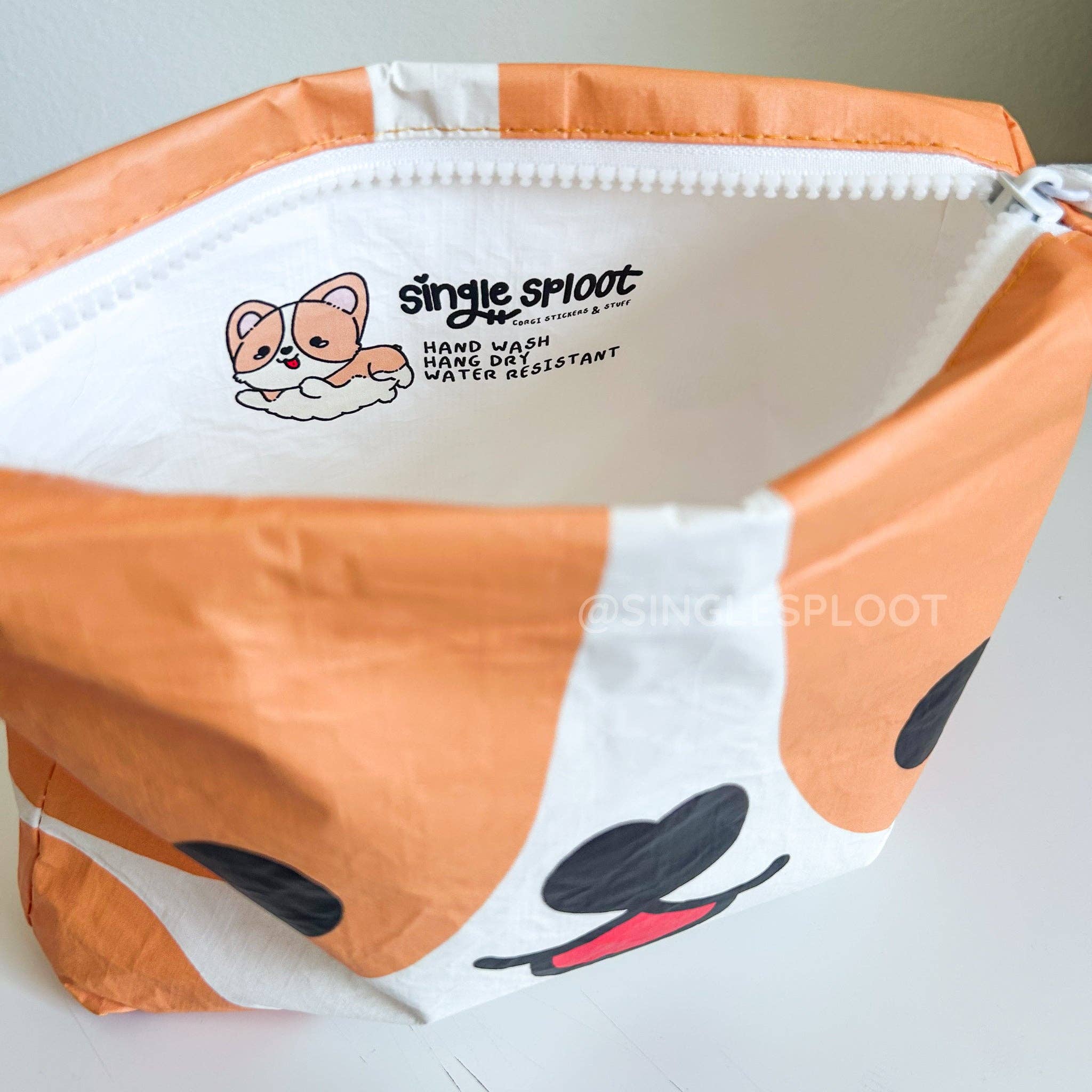 Single Sploot - Wholesale Pouch - Women's - Corgi Face Water Resistant Pouch2