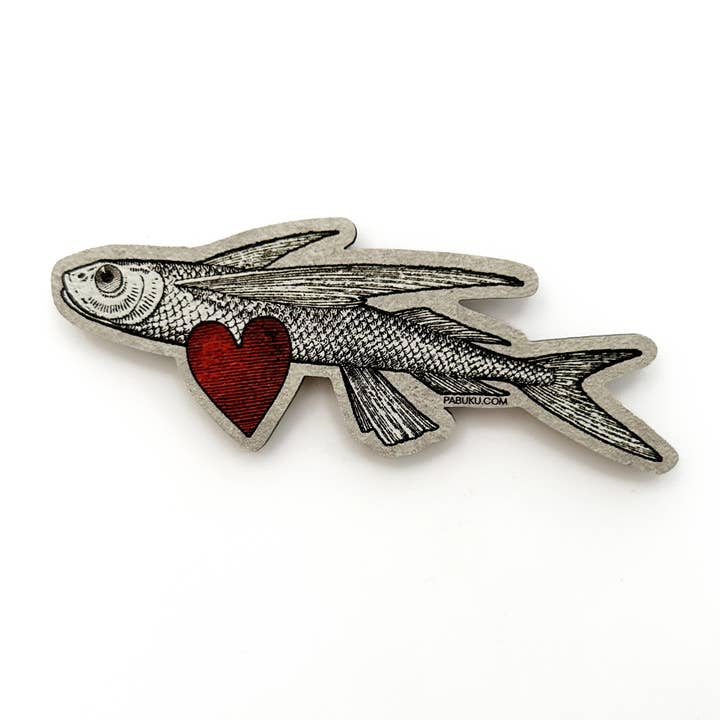 Aimant Poisson Volant avec cœur pour la vente par Pabuku