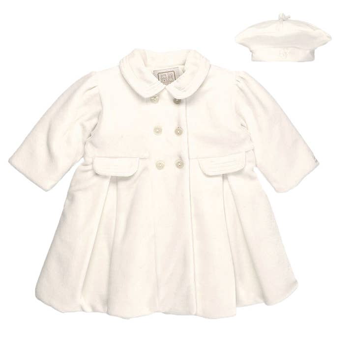 Rosanna Ivory Velour Flickor Coat & Hat Set för wholesale av Emile Et Rose