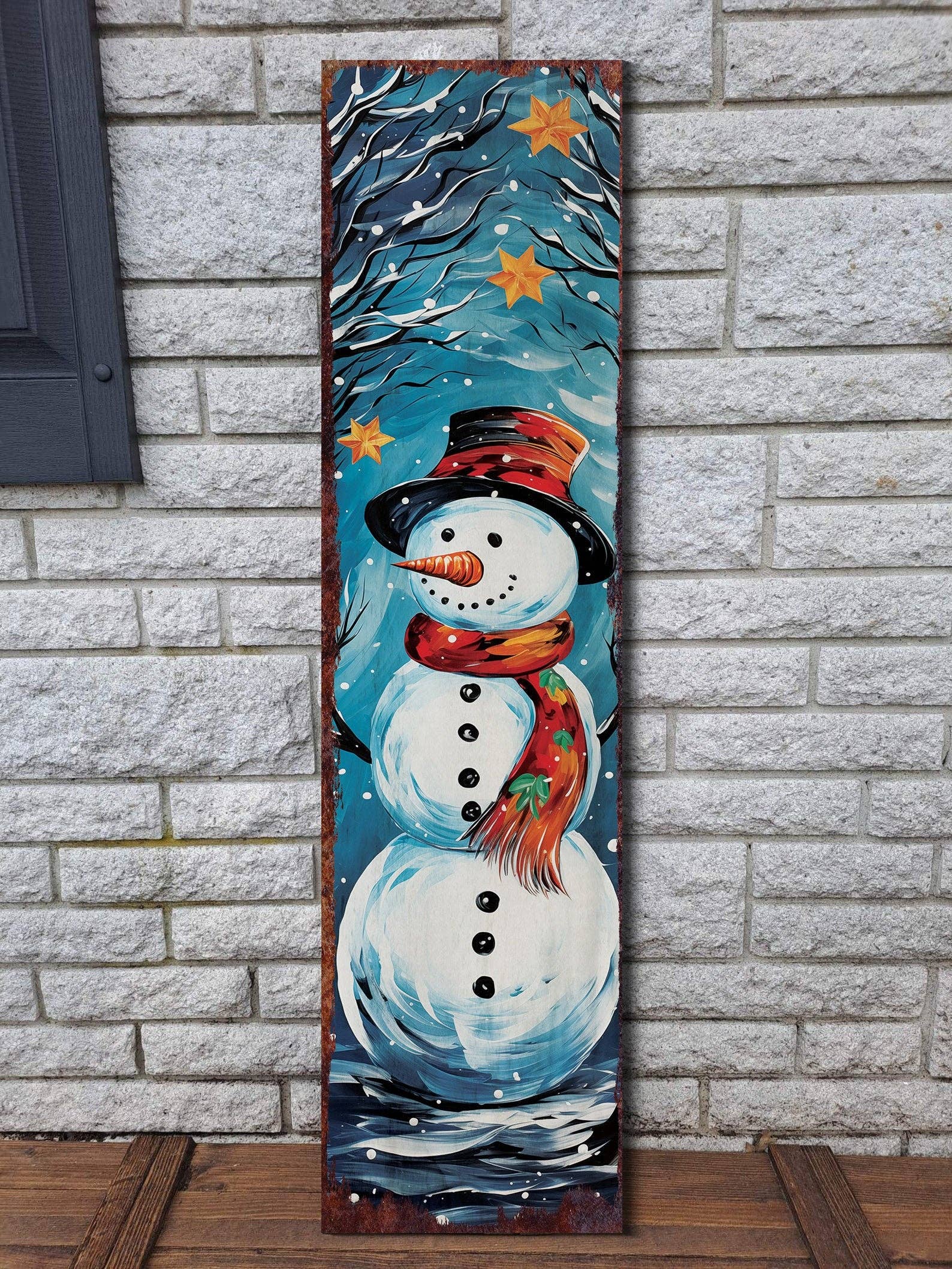 TX USA Corporation - Wholesale Outdoor Sign - 36" Cheerful Snowman Christmas Porch Sign | Outdoor Holiday Welcome Decor5
