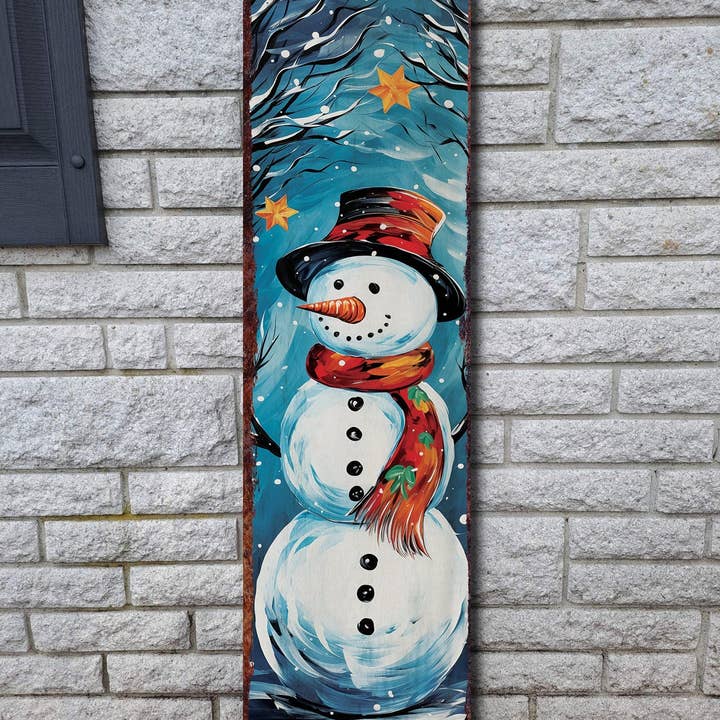 TX USA Corporation - Wholesale Outdoor Sign - 36" Cheerful Snowman Christmas Porch Sign | Outdoor Holiday Welcome Decor5