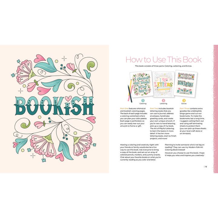 Better Day Books - Wholesale Coloring & Activity Book - Adult - The Bibliophile's Coloring and Lettering Book3