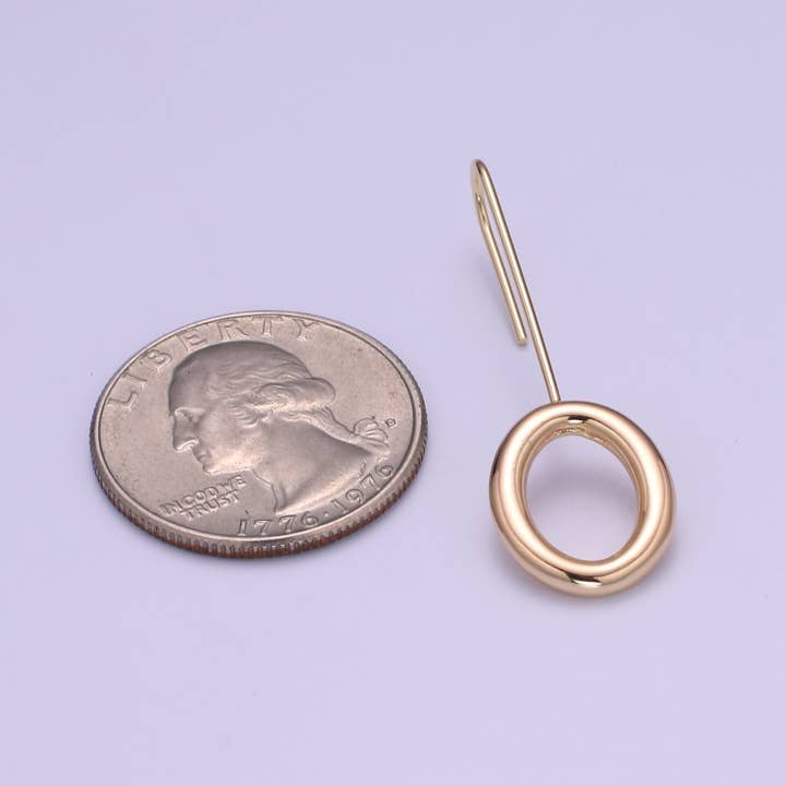 Aim Eternal - Wholesale Jewelry Set - 1 pair Light Gold Earring Hooks - 18K Gold filled OVAL Ear Wires - Gold Ear Hook - Jewelry Findings for Minimalist jewelry gift