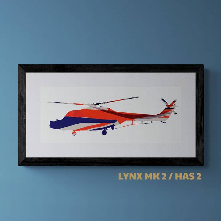 Lynx Mk2 / HAS 2 Union Flag Print for wholesale by Gillian Jones Designs