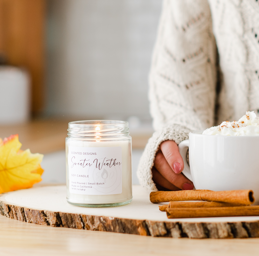 Scented Designs Candle Co - Wholesale Jar/Filled Candle - Sweater Weather Soy Candle - 7oz Signature Jar1