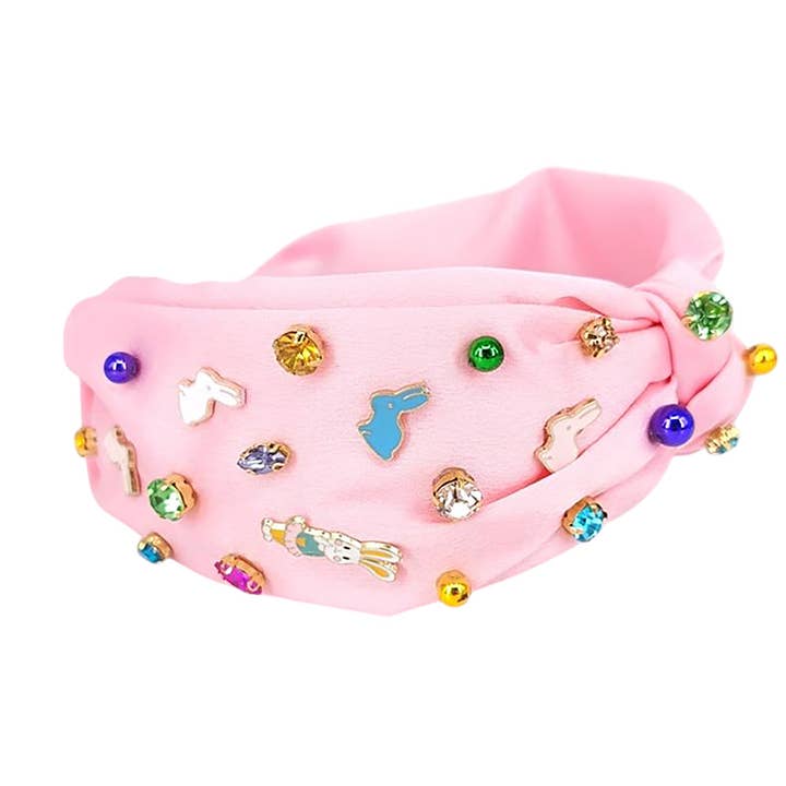 Sensibling Corp. - Wholesale Fashion Headband - Women's - Colorful Stone Cluster Enamel Easter Bunny Headband2