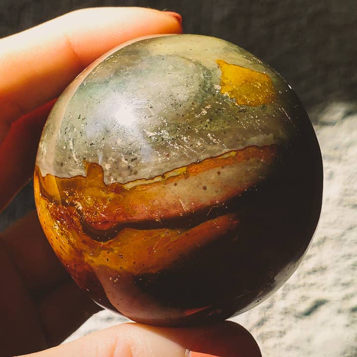 Polychrome Desert Jasper Sphere for wholesale by Copper Bug Jewelry
