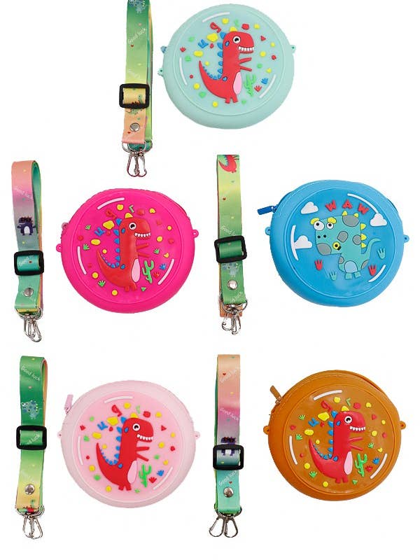 Animated Dinosaurs Silicone Cross Body Bag for wholesale by Cap Zone