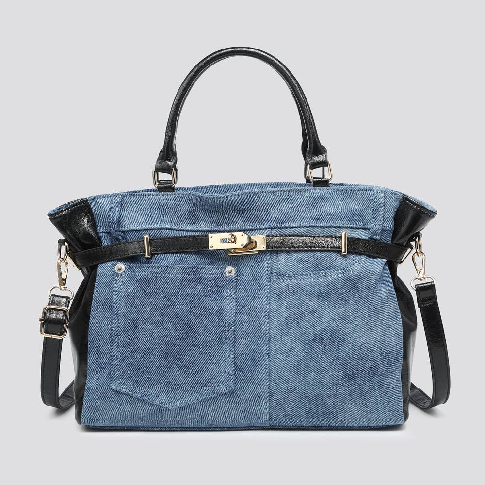 BLEU Sac fourre-tout en denim 25032 en vente sur Faire1