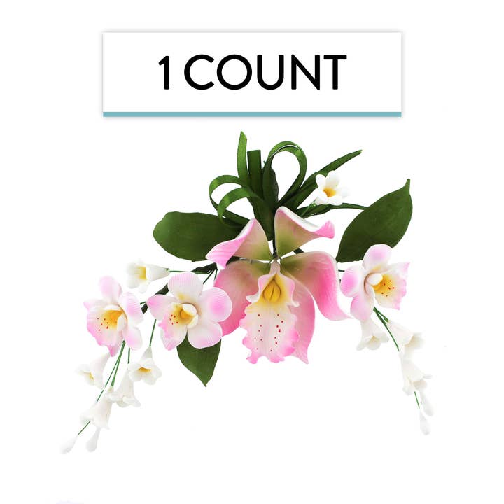 Global Sugar Art - Wholesale Artificial Flowers - Orchid Sugar Cake Flower Sprays, Pink Cymbidium Orchid Spray, by Global Sugar Art4