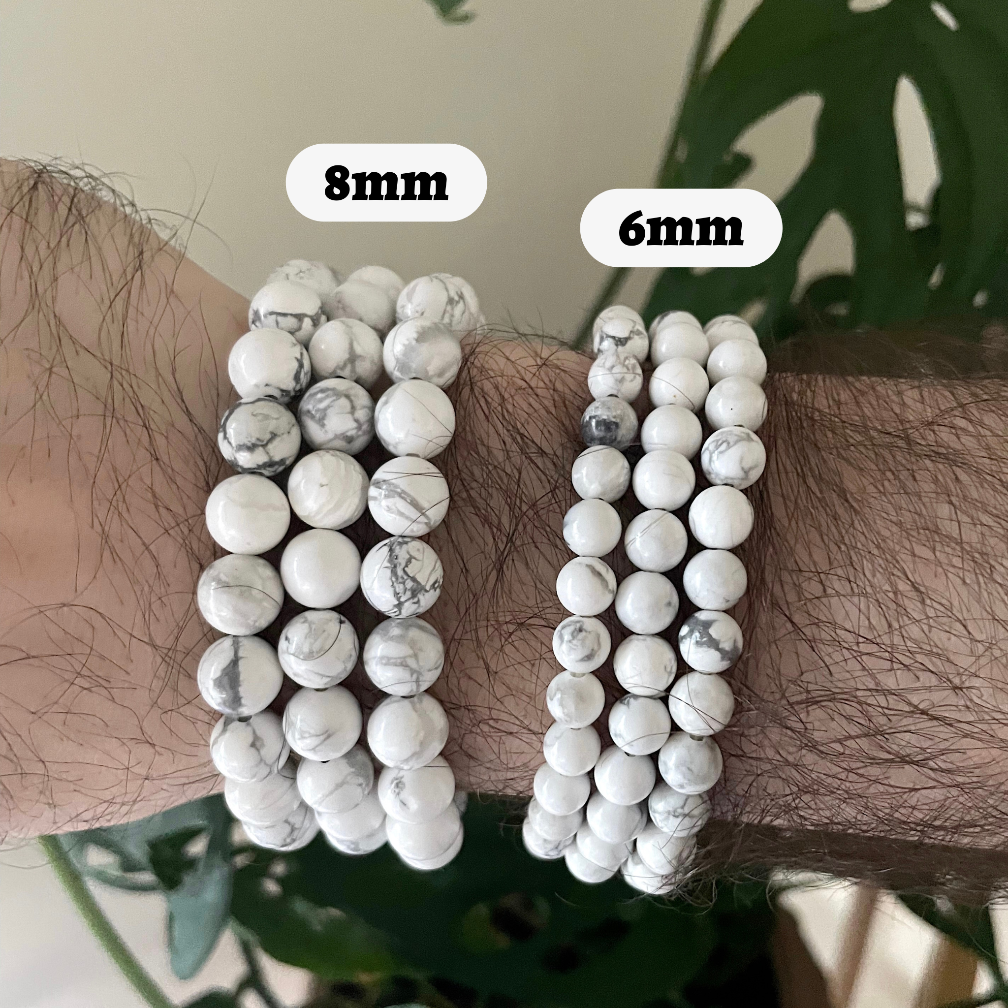 Pebble House - Wholesale Beaded Bracelet - Howlite Bracelet 4mm/6mm/8mm - Crystals & Stones5