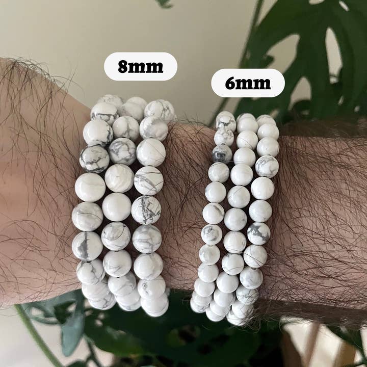 Pebble House - Wholesale Beaded Bracelet - Howlite Bracelet 4mm/6mm/8mm - Crystals & Stones5