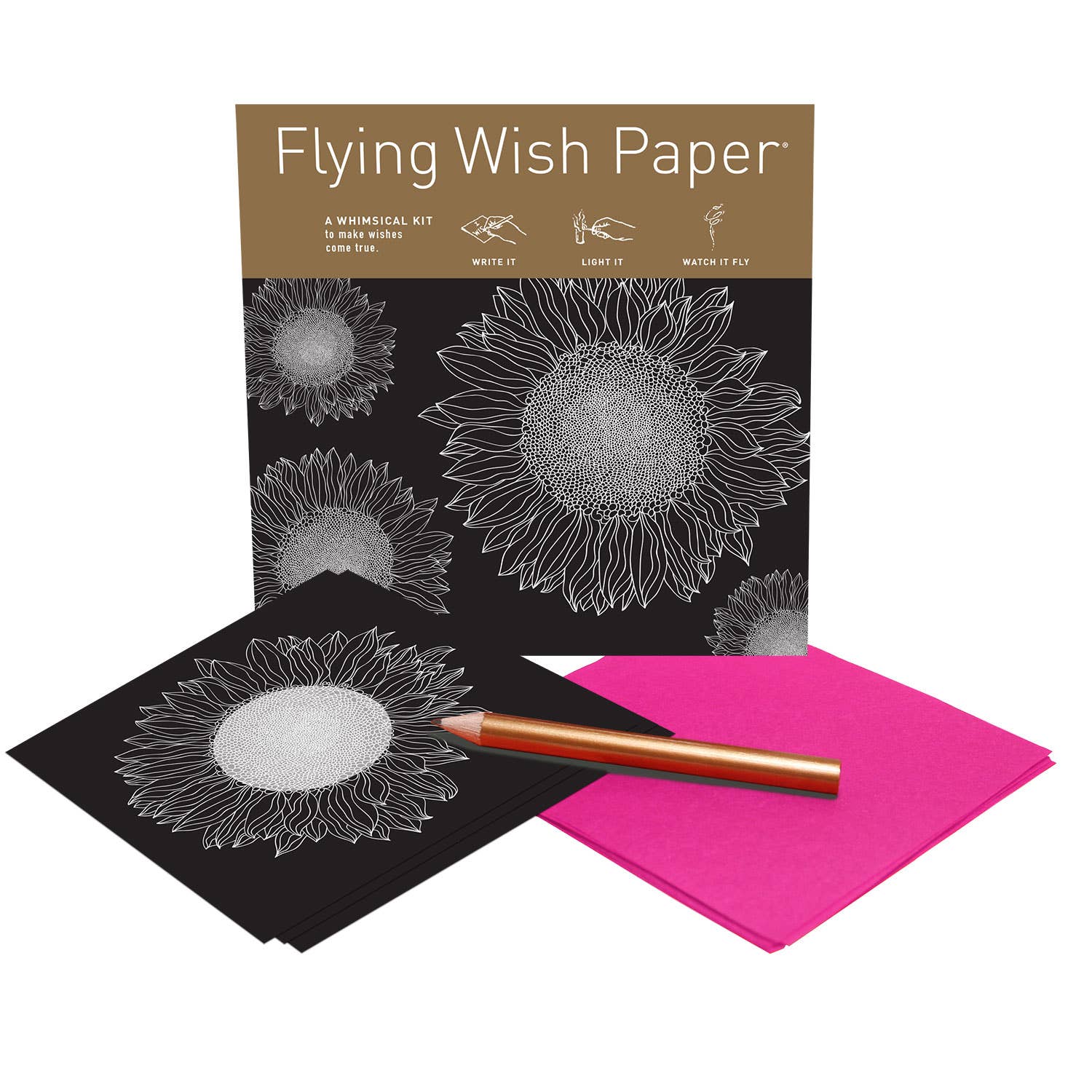 FLYING WISH PAPER ® - Vendita all'ingrosso Kit per lavoretti fai da te - GIRASOLI / Mini / 15 WISH PAPER™ / Kit Regalo Gioia Radiante2