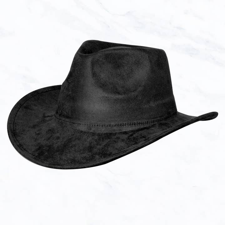 Suzie Q USA - Wholesale Fedora - Dames - Gewone Fedora-hoed van suède met cowboyprint