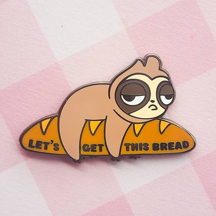 Toku Arts - Wholesale Lapel Pin/Button - Baguette Sloth Enamel Pin 0
