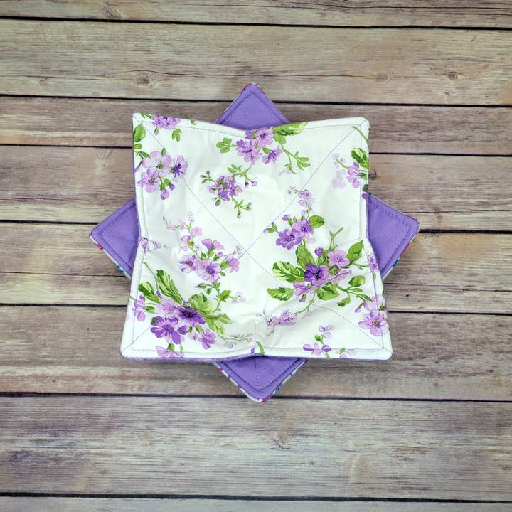 Burpie Bibs Boutique - Vente Gants de cuisine/maniques - Bol de printemps douillet | Dessous de plat floral | Fleur Fleurs Abeille Abeilles24