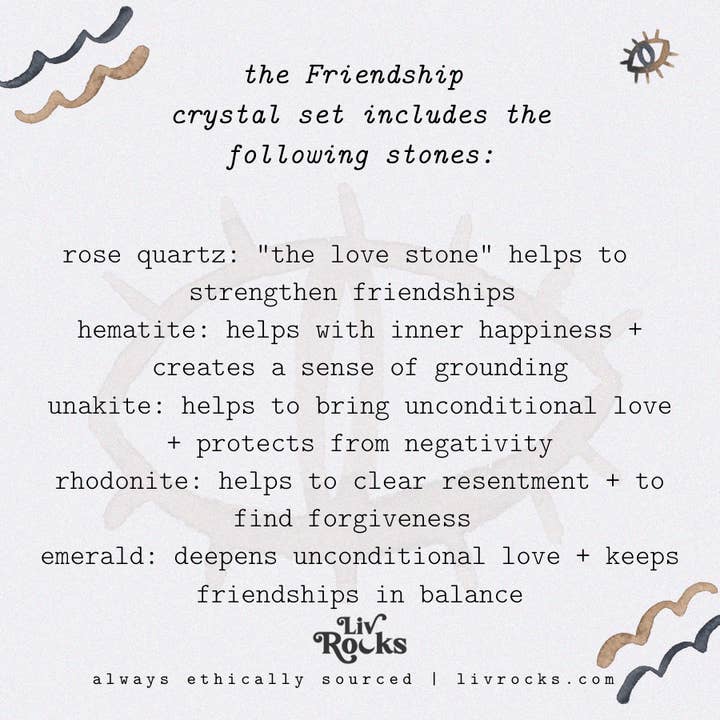 Liv Rocks – wholesale Spiritual stone/crystal – FRIENDSHIP Crystals Kit - Gift Set