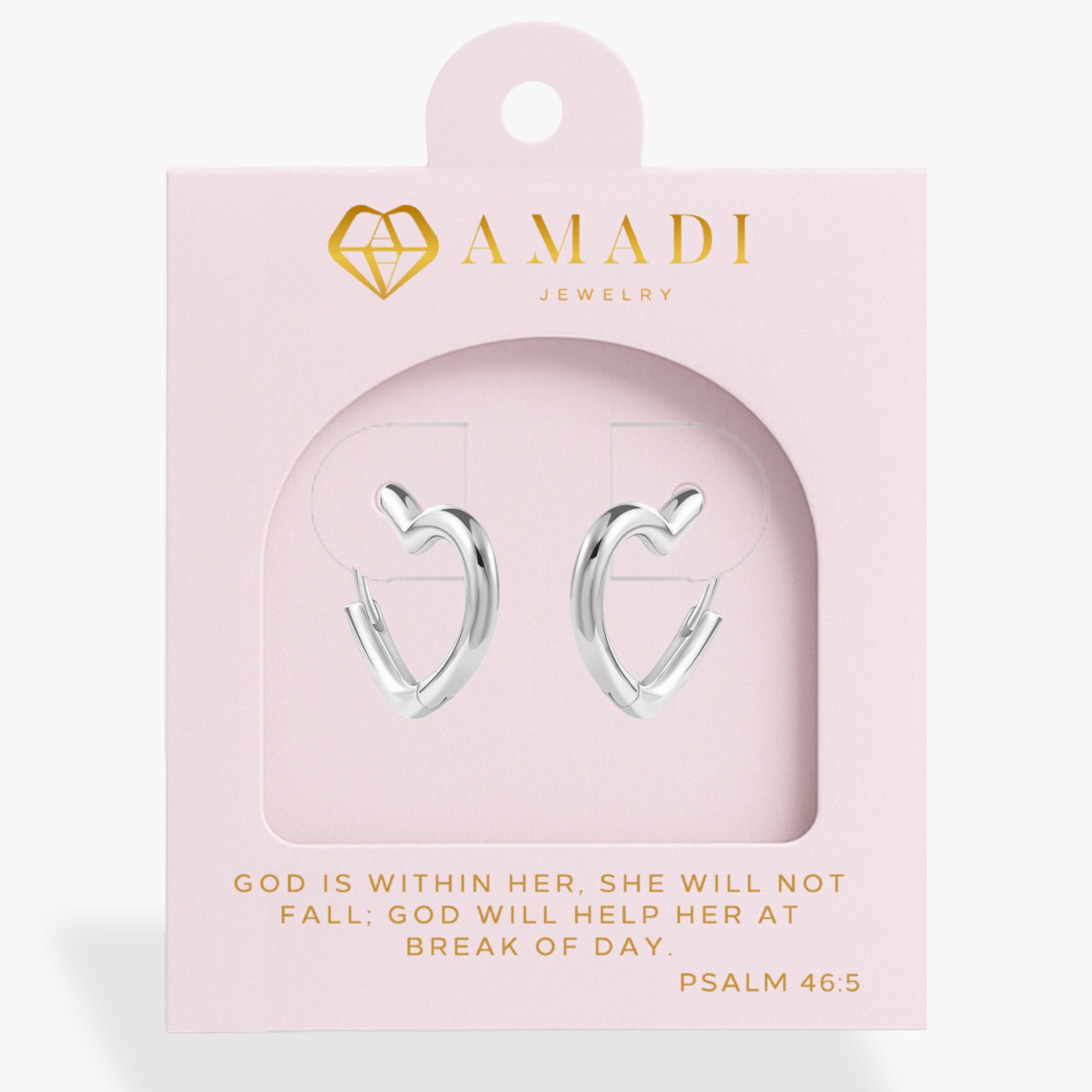 AMADI Jewelry - Vente Petits anneaux - Mini Heart Huggies en or et argent1