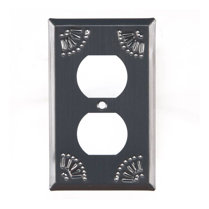 Irvin's Tinware - Wholesale Light Switch Cover/Plate - Single Outlet Cover with Chisel Punch Design1