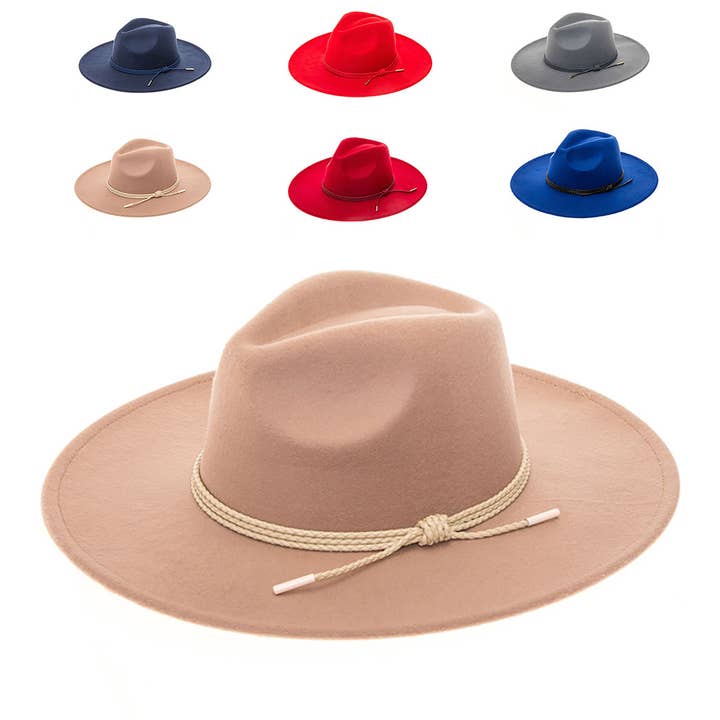 AdornWise - Wholesale Fedora - Women's - Vegan Felt Flat Brim Panama Hat