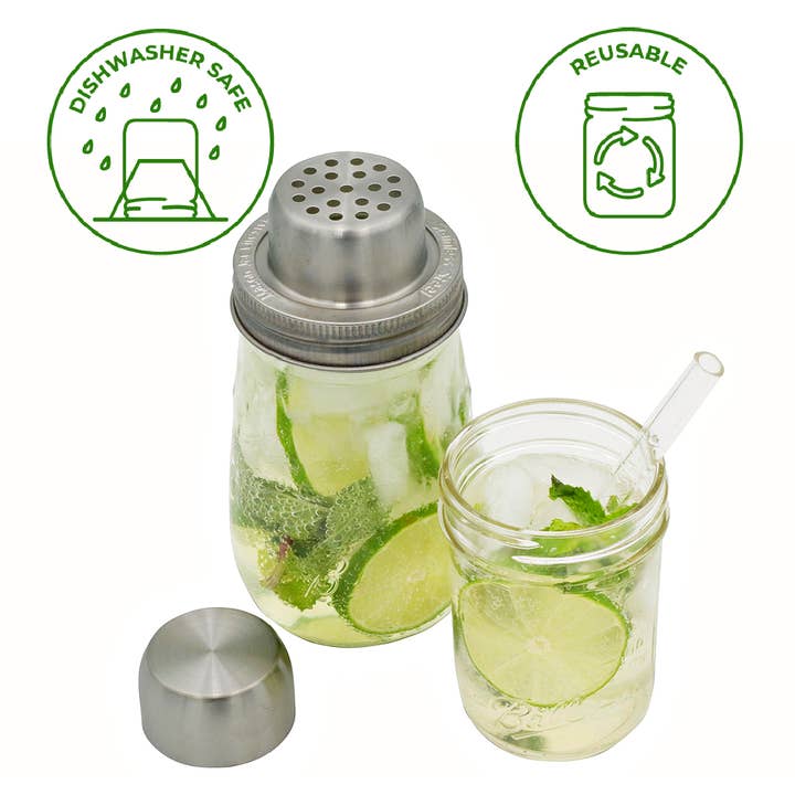 Mason Jar Lifestyle - Wholesale Drinking Straw - Short Glass Straws for Half Pint Mason Jars