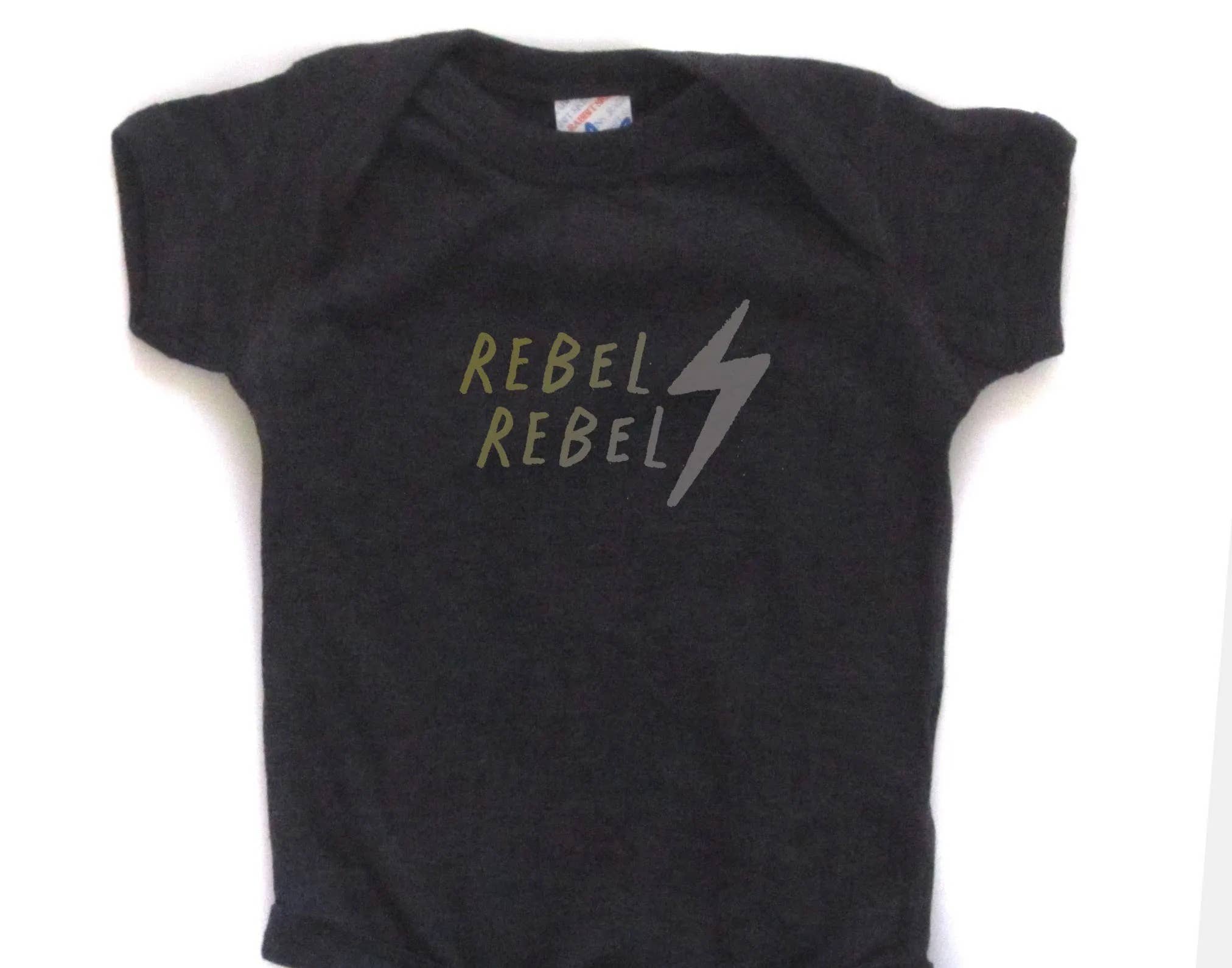 Megan Lee Designs - Wholesale Bodysuit (Non-Footed) - Baby - Rebel Rebel David Bowie Screen Print Baby Onesie Bodysuit0