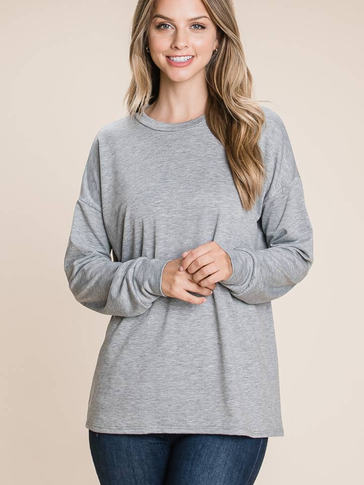 TL1596 Basic Relaxed Fit Top for wholesale by BOMBOM