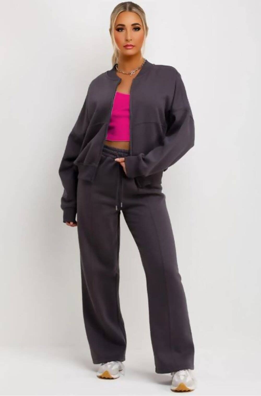 justyouroutfit – wholesale Lounge set – Women's – BOMBER SWEATSHIRT WITH STRAIGHT-LEG JOGGER1