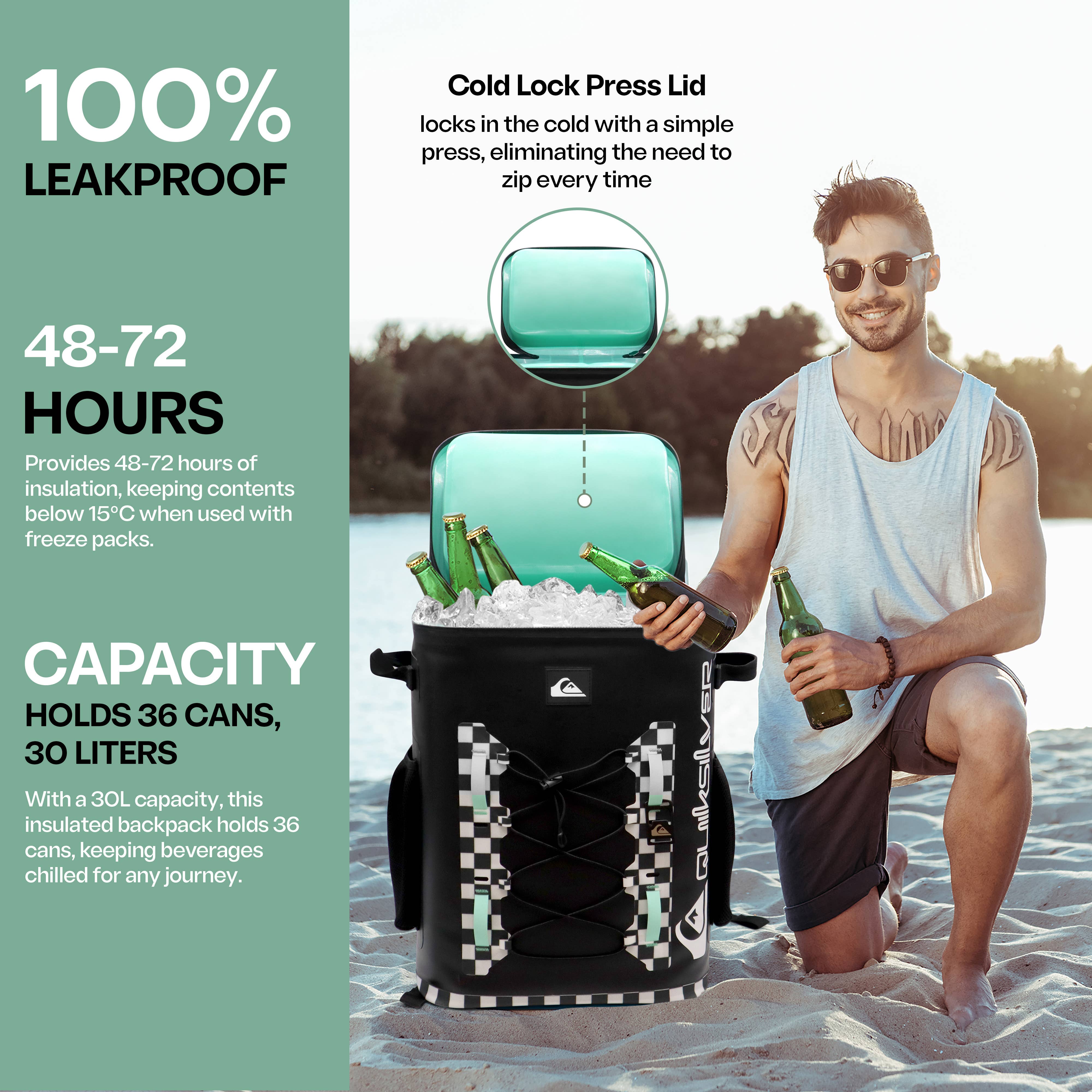 Quiksilver Hydration - Wholesale Cooler/Cooler Bag - Shoreline Collection Backpack Cooler Bag 5