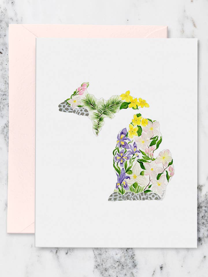 Michigan State Flowers Watercolor Note Cards for wholesale by Crissie Vitale Creative