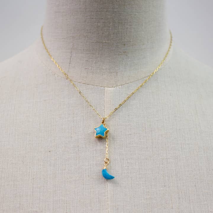 a.v. max - Wholesale Pendant/Charm Necklace - Mini Over The Moon Stone Necklace|Labradorite|Turq|Sunstone10