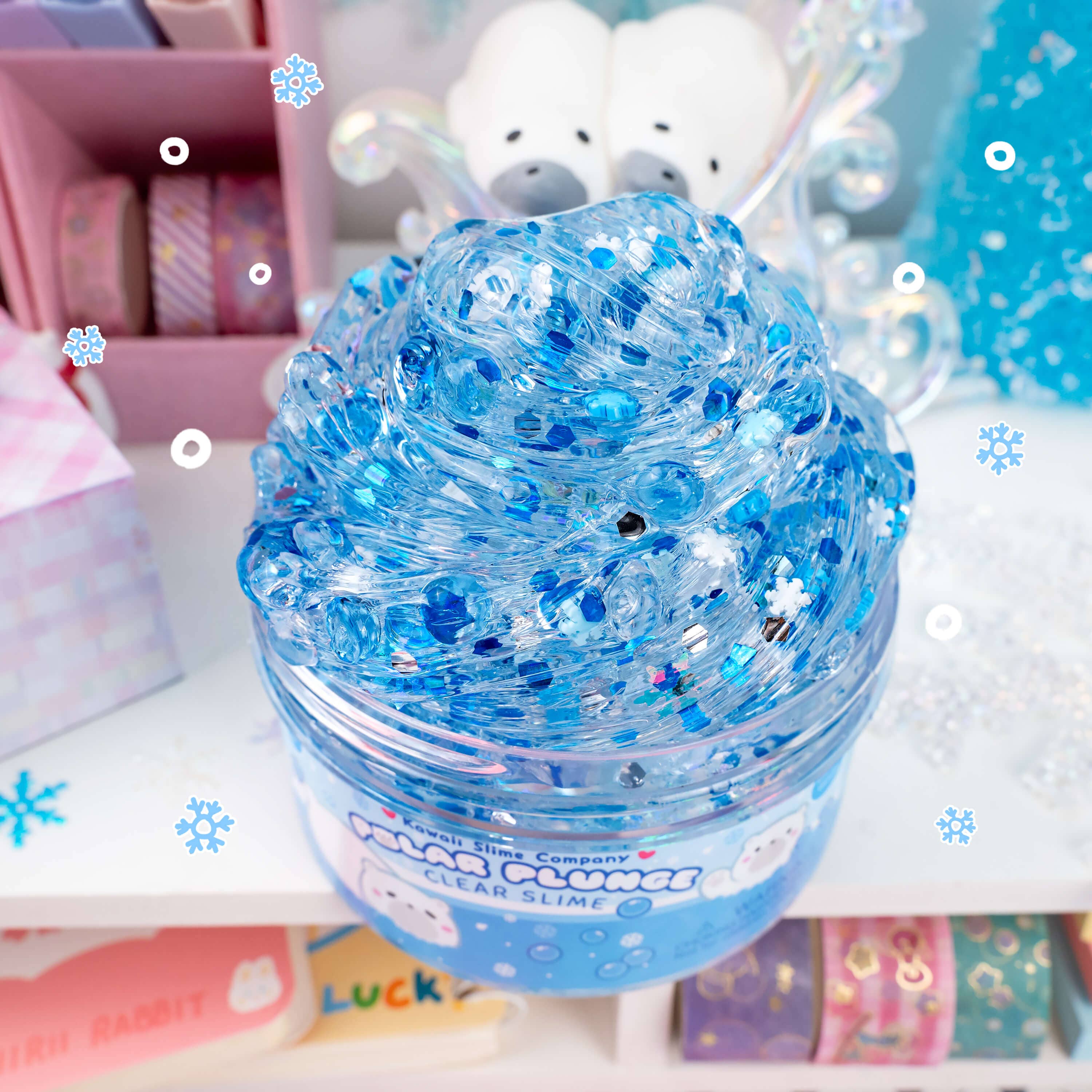 Kawaii Slime Company – wholesale Slajm - Barn – Polar Bear Plunge Clear Signature Dome™ Slime (4 st/förpackning)2