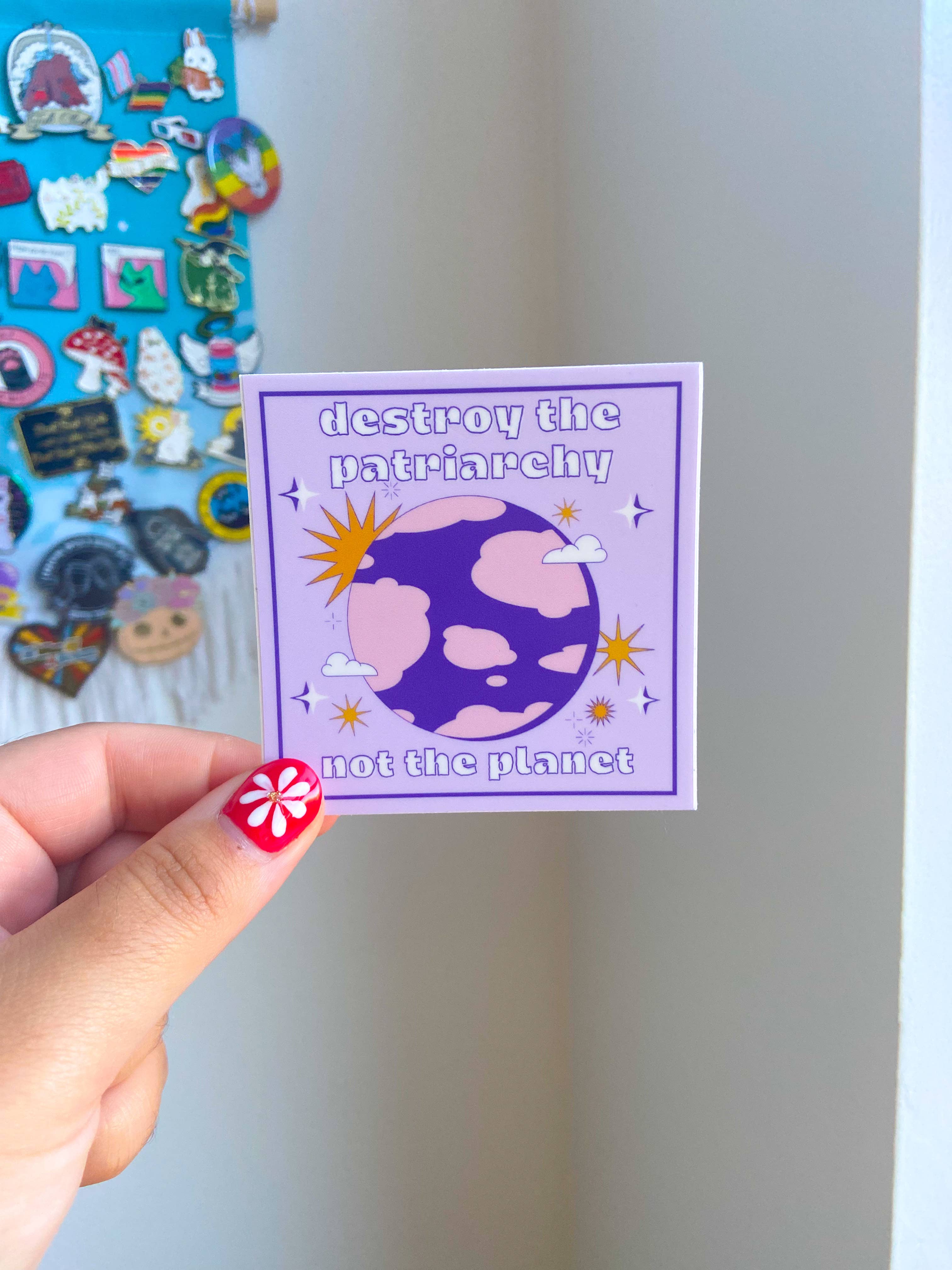 Wild Rabbit Beads - Wholesale Sticker - Vinyl Sticker (Destroy the Patriarchy not the Planet)1