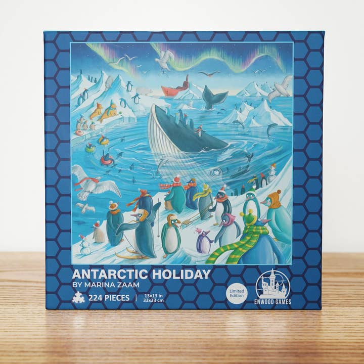 224 Hexagon Shaped Pieces Antarctic Holiday Jigsaw Puzzle for wholesale by Enwood Games