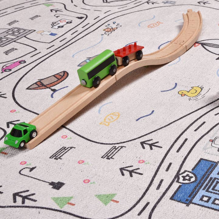 Happy Woody - Vendita all'ingrosso Tappeto - Bambini e neonati - Tappeto per bambini HappyTown con motivo strade - tappeto gioco per cameretta6