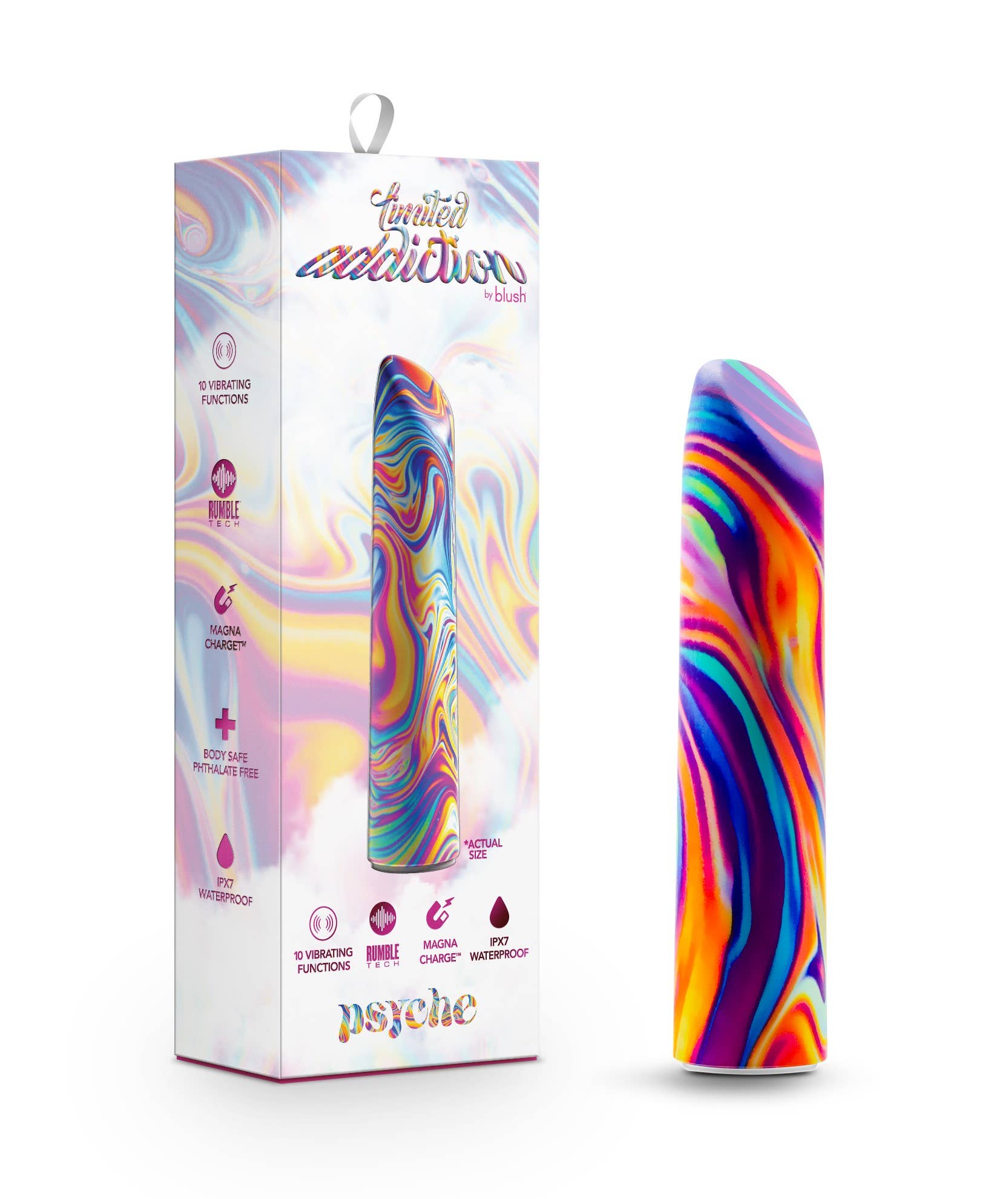 Blush - Wholesale Sex Toy - Limited Addiction - Psyche - Power Vibe - Rainbow