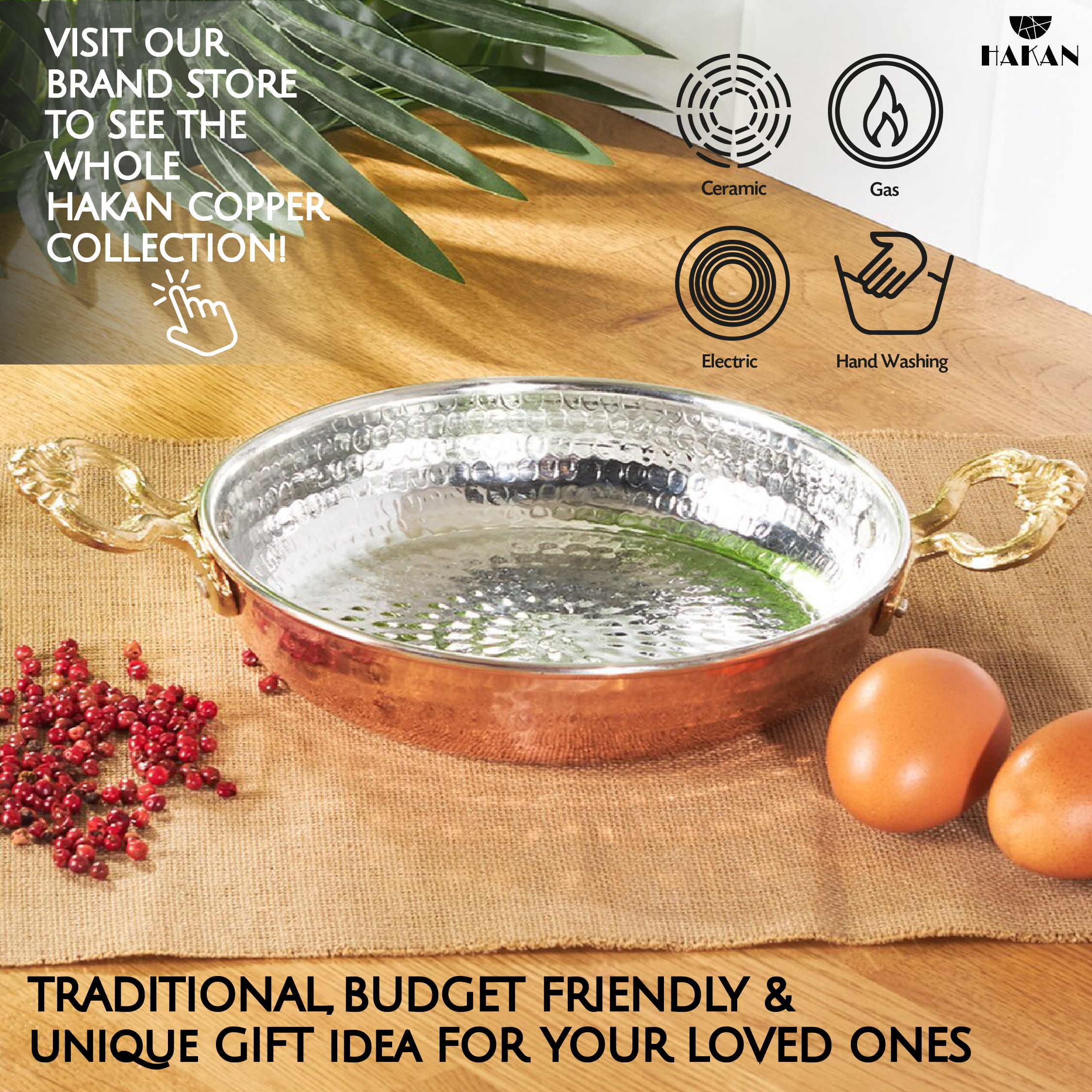 Hakan – Frigideira por atacado – Frigideira de Cobre Artesanal Hakan para Ovos, Pequena7