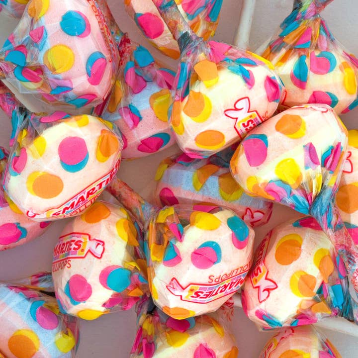 Smarties Lollipops, Wrapped Bulk, 5lb Bag for wholesale by Grandpa Joe's Candy Shop