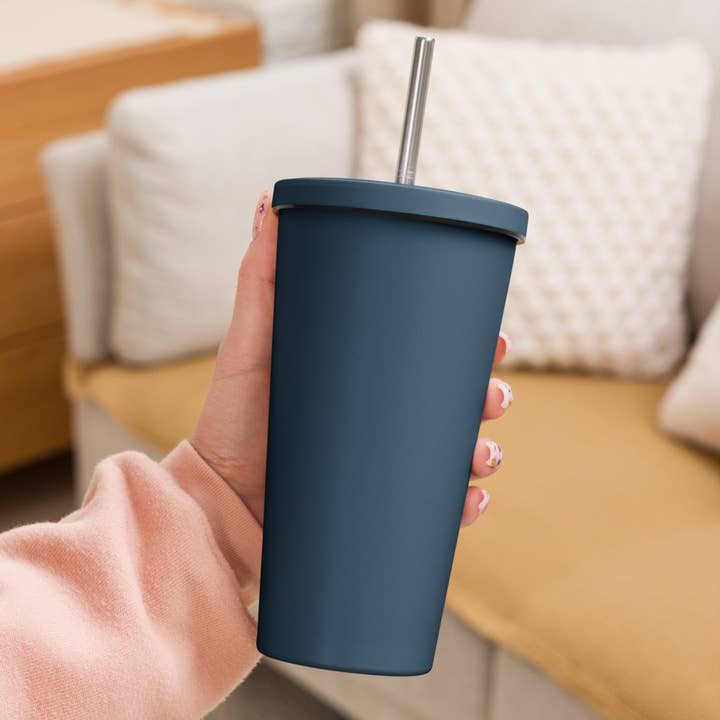 Insulated Tumbler With A Straw Long Live The Tenderhearted for wholesale by Artifacts of Joy