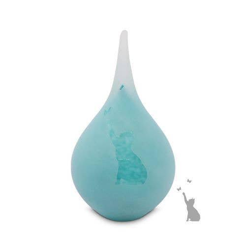 CUBOS - Vente Urnes - Urne goutte turquoise en verre 180 ml3