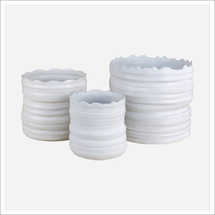 Lace Planters -Set 3 for wholesale by Kavana Decor by The Import Collection