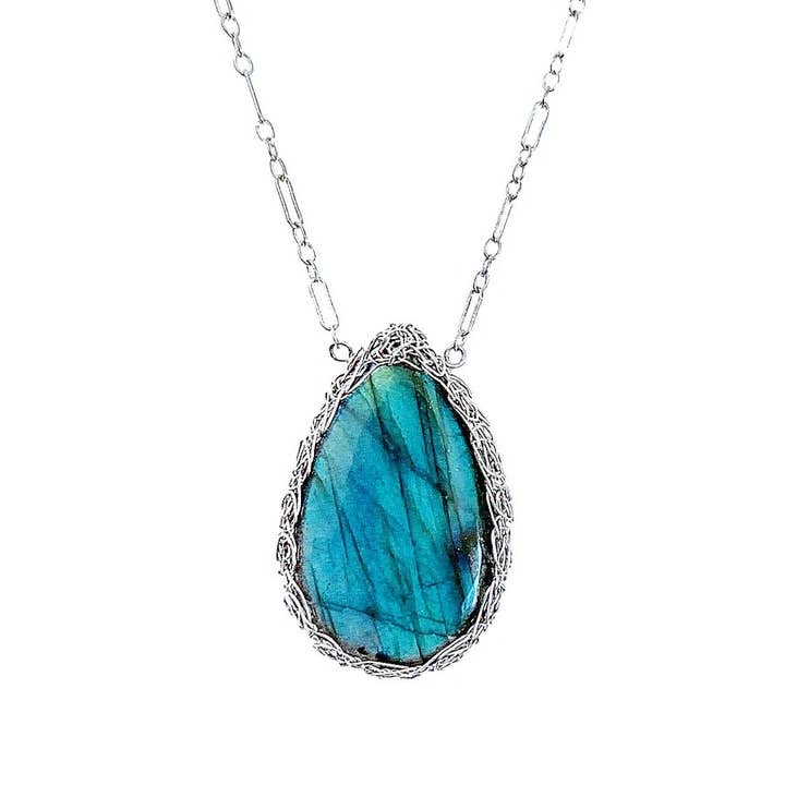 Labradorite Média Sierra em Prata por atacado de Arivka Jewelry