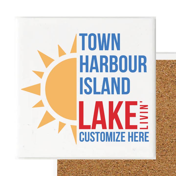 C1 Sunshine Lake Livin' - 4" Onderzetter Kunstwerk voor wholesale door Pavilion