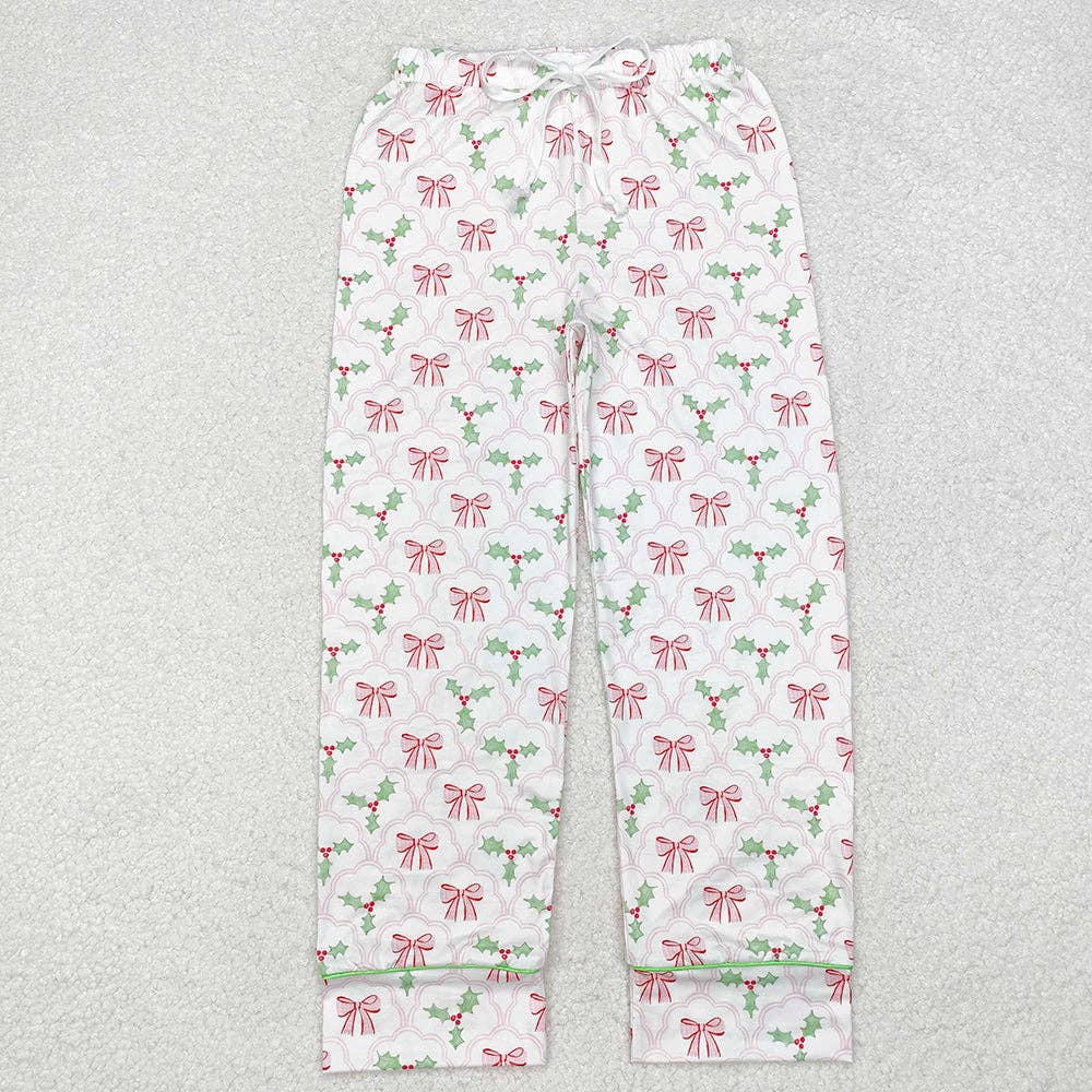 Aier Wholesale - Wholesale Sleepwear Bottom - Women's - Adult Women Christmas Bows Holly Bottom Pants Pajamas0