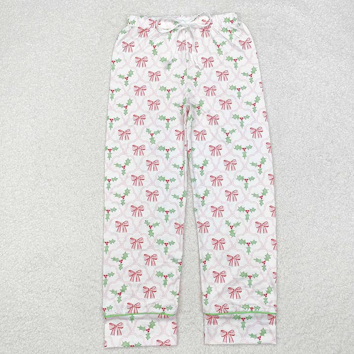 Aier Wholesale - Wholesale Sleepwear Bottom - Women's - Adult Women Christmas Bows Holly Bottom Pants Pajamas