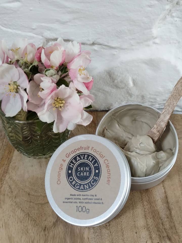 Orange & Grapefruit Clay Facial Cleanser for wholesale by Heavenly Organics Skin Care