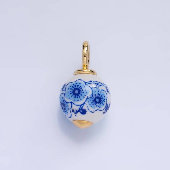 Aim Eternal - Wholesale Individual charm/pendant - 24K Gold Filled Nature Floral Mushroom Pet Sea Sell Ceramic Drop Charm14