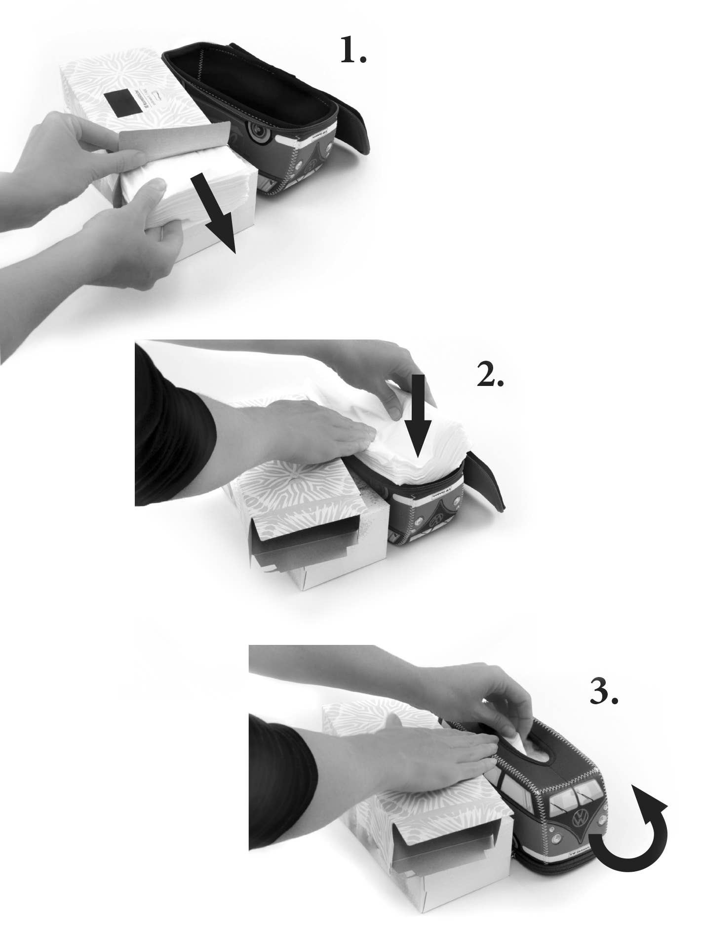 VW Collection by BRISA - Vente Boîtes à mouchoirs - Distributeur de mouchoirs en néoprène en forme de VW T1 Bus - Peace/vert7